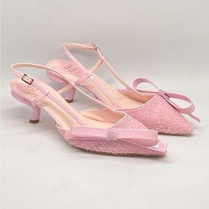 Roger Vivier Virgule Bow Comma-Heel Slingback Pumps size 37.5